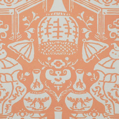 Clarence House Wallpaper 6801-10 The Vase Coral/White