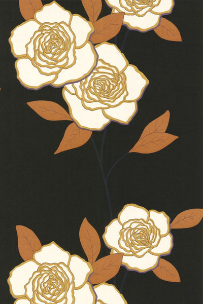 Cole & Son Wallpaper 69/6121.CS Paper Roses Ochre/Onyx