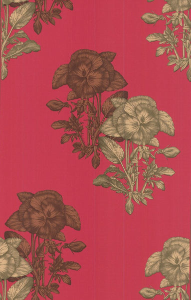 Cole & Son Wallpaper 77/2005.CS Pansee Red