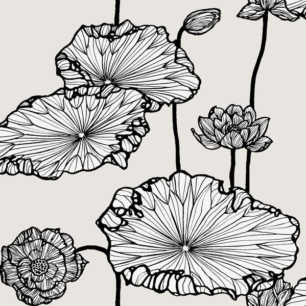 Cole & Son Wallpaper 89/5021.CS Water Lilly Grey