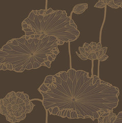 Cole & Son Wallpaper 89/5022.CS Water Lilly Brun