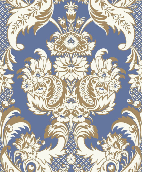 Cole & Son Wallpaper 94/3016.CS Wyndham Blue and Gold
