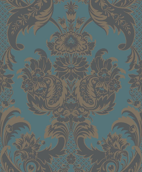 Cole & Son Wallpaper 94/3017.CS Wyndham Teal and Charcoal