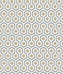 Cole & Son Wallpaper 95/3016.CS Hicks Hexagon Gilver/Wt/Bk