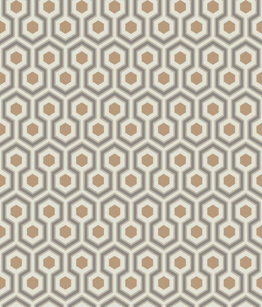 Cole & Son Wallpaper 95/3017.CS Hicks Hexagon Gold/Taupe
