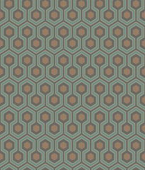 Cole & Son Wallpaper 95/3018.CS Hicks Hexagon Teal/Gold