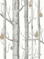 Cole & Son Wallpaper 95/5027.CS Woods & Pears Blk/Wht/Brnz