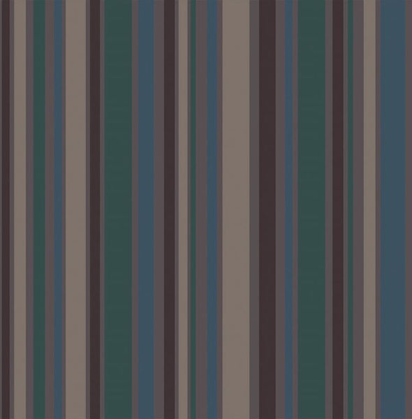 Cole & Son Wallpaper 96/2011.CS Jubilee Stripe Teal/Bk/Glvr