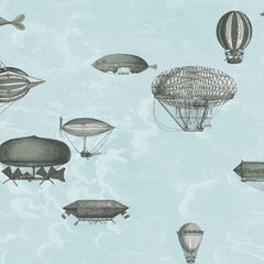 Cole & Son Wallpaper 97/1003.CS Macchinne Volanti Pale Blue