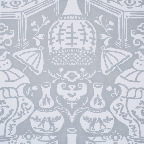 Clarence House Wallpaper 6801-15 The Vase Grey Blue