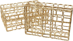 Rectangular Washed Natural Oval Ring Box -set Of 2