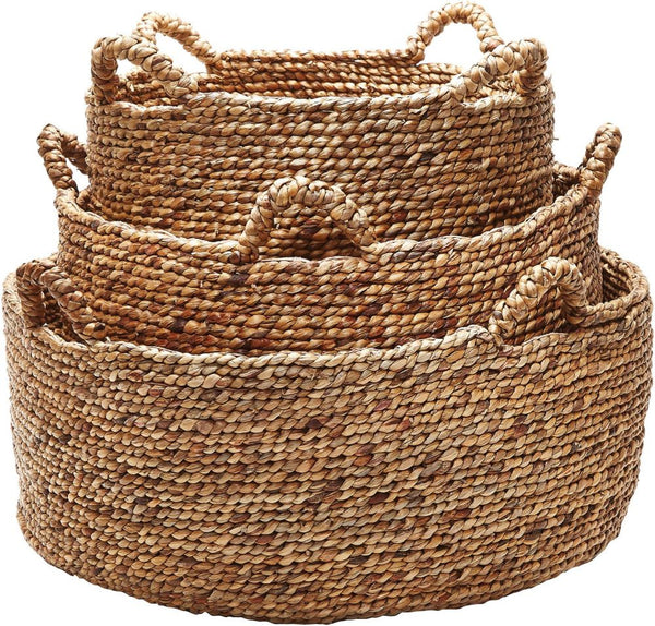 Natural Low Rise Baskets- (Set of 3)