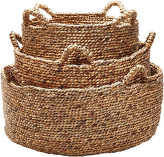 Natural Low Rise Baskets- (Set of 3)