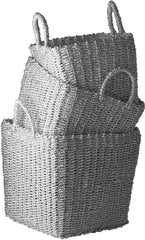 Nested Recycled Twisted Silver Foil Baskets- (Set of 3)