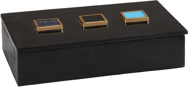 Antilles Box In Black Marble and Mixed Agate