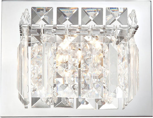 Crown 1 Light Vanity In Chrome and Clear Crystal Glass