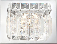 Crown 1 Light Vanity In Chrome and Clear Crystal Glass