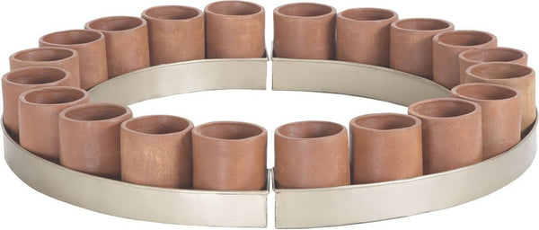 Kilnbricke Centrepiece In Natural Terracota and Champagne Gold