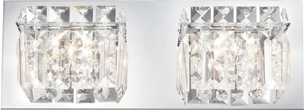 Crown 2 Light Vanity In Chrome and Clear Crystal Glass