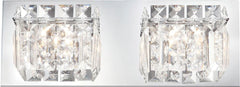 Crown 2 Light Vanity In Chrome and Clear Crystal Glass