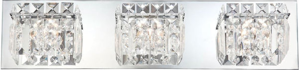 Crown 3 Light Vanity In Chrome and Clear Crystal Glass