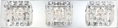 Crown 3 Light Vanity In Chrome and Clear Crystal Glass