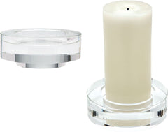 Fluted Crystal Candleholders - (Set of 2)