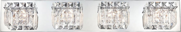 Crown 4 Light Vanity In Chrome and Clear Crystal Glass
