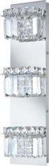 Crown 3 Light Vanity In Chrome and Clear Crystal Glass
