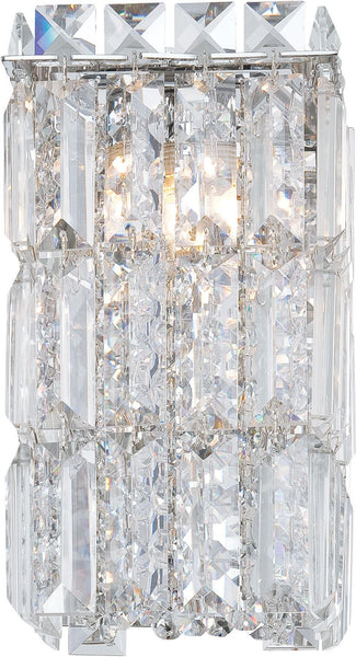 King Crown 1 Light Vanity In Chrome and Clear Crystal Glass