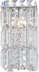 King Crown 1 Light Vanity In Chrome and Clear Crystal Glass