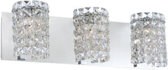 Queen 3 Light Vanity In Chrome and Clear Crystal Glass