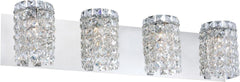 Queen 4 Light Vanity In Chrome and Clear Crystal Glass