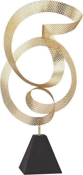 Golden Ribbon Metal Sculpture