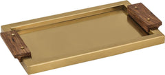 Brass Tray With Wood Handles