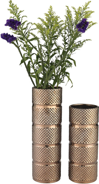 Banded Texture Ceramic Vase
