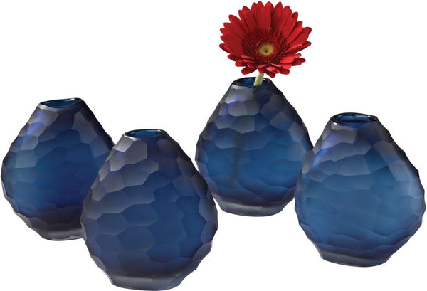 Cut Pebble Vases - Blue