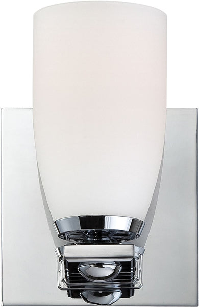 Sphere 1 Light Vanity In Chrome and White Opal Glass
