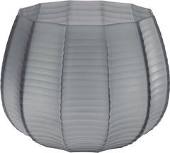 Stacked Cuts Glass Low Vase