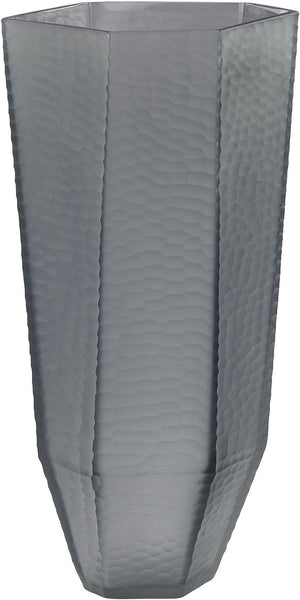 Stacked Cuts Glass Vase