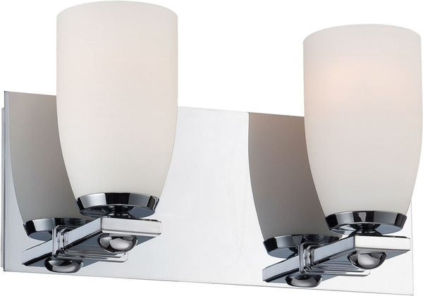 Sphere 2 Light Vanity In Chrome and White Opal Glass