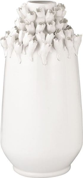Textured Top Short Ceramic Vase