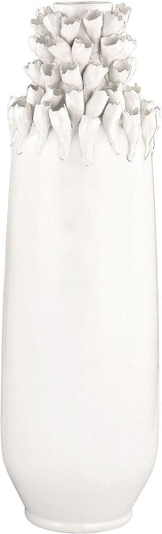 Textured Top Tall Ceramic Vase