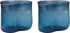 Navy Fish Net Glass Vase