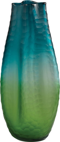 Large Faceted Amorphous Glass Vase