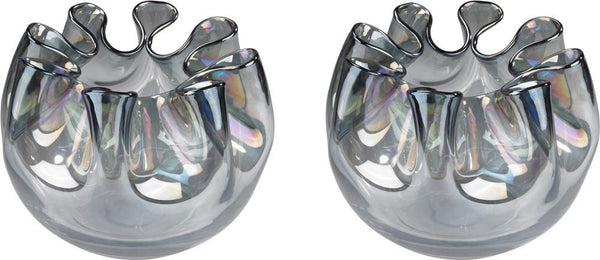 Grey Splash Glass Vase