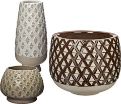 Two Tone Lattice Pots