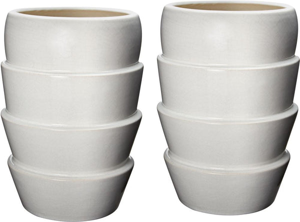 Short Water Chestnut Crackle Layered Vessel