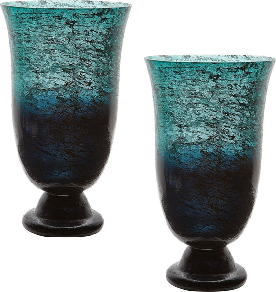 Emerald Ombre Flared Vase - (Set of 2)