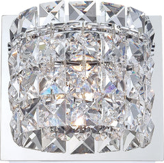 Rondell 1 Light Vanity In Chrome and Clear Crystal Glass